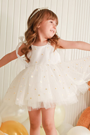 Kız Bebek Elbise Kız Çocuk Elbise Doğum Günü Parti Düğün Elbise Askılı Astarlı Papatya Elbise