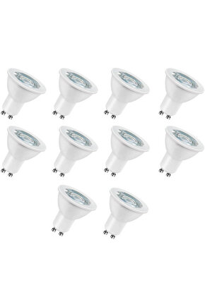 10 Adet 7 Watt 4000 Kelvin, Çok Kaliteli Gu10 Duy Led Ampul, Yüksek Lümen 4000 Kelvin Gu10 Duy Ampul