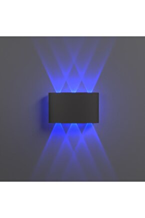 Uranüs Siyah Kasa Mavi Işık Ledli Dekoratif Işık Süzmeli Iç Ve Dış Mekan Salon Bahçe Balkon Aplik