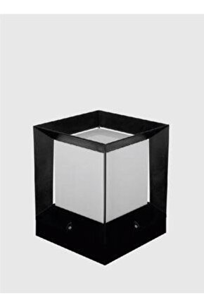 232LAMP Prizma Bahçe Aydınlatma Siyah Kare Küp Armatür, Set Üstü Dekoratif Kare Bahçe Duvar Apliği