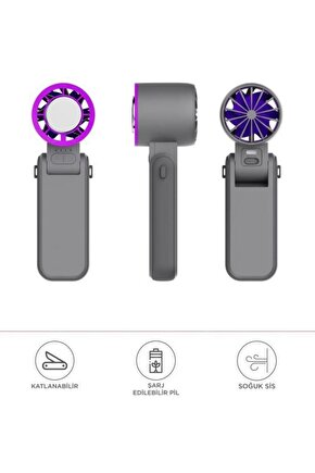 ŞARJLI EL FANI BUZ ÖZELLİKLİ MİNİ KLİMA KATLANABİLİR BOYUNA ASMALI VANTİLATÖR MASAÜSTÜ FAN