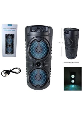 BLUETOOTH SPEAKER KABLOSUZ ŞARJLI HOPARLÖR LED IŞIKLI PARTY BOX SES BOMBASI