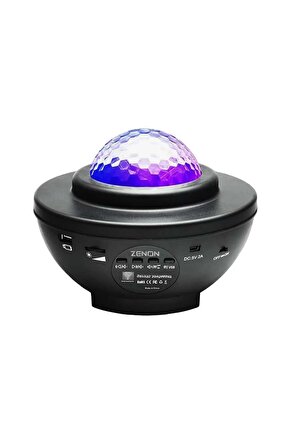 Starry Projektör Bluetooth Hoparlör Gece Lambası RGB Led Işıklı Parti Hoparlörü Speaker
