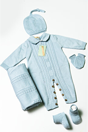 Yeni Doğan 5li Örme Triko Tulum Set