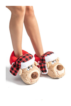 Goldi Hayvanlı Bej Kadın Panduf Cc0506