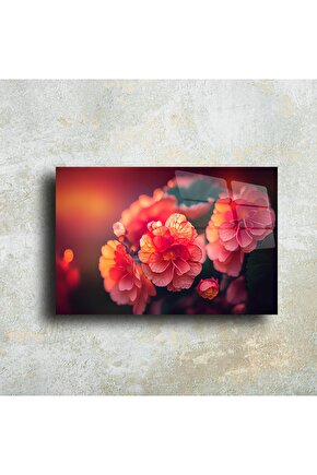 Cam Tablo Çiçek Duvar Sanatı