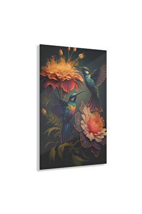 Sinek Kuşları Model 1 Cam Tablo Duvar Dekoru