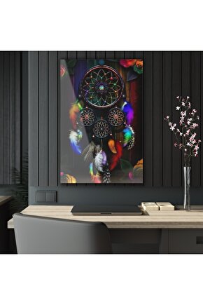 Dream Catcher Düş Kapanı Cam Tablo Duvar Dekoru