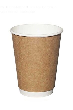 14 oz Kraft Double Wall Karton Bardak(Çift Duvarlı)25 Adet