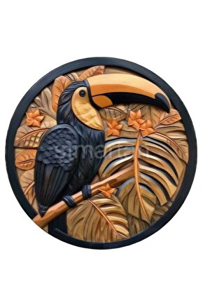 Şans Getirdiğine İnanılan , Uğurlu Tukan Kuşu Duvar Süsü, Dekoratif Duvar Süsü