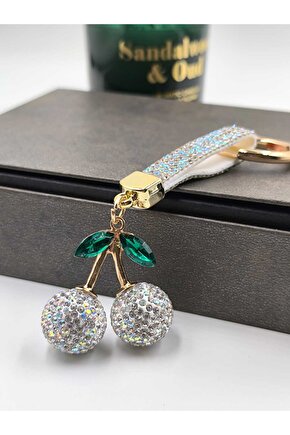 Zirkon Taşlı Kiraz Anahtarlık