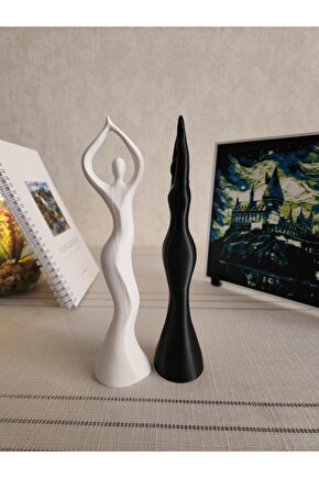 2 li Dans Eden Kadın Heykel Takımı Iskandinav Tarzı Biblo Heykel Figür