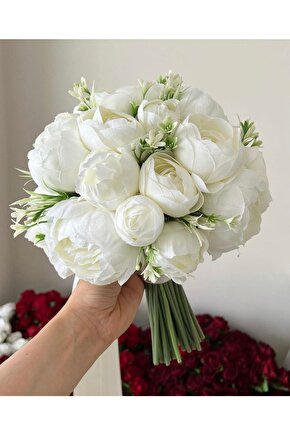 Gelin Çiçeği Şakayık Buketi Ve Yaka Çiçeği