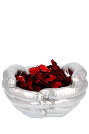 Dekoratif Avuç Içi El Figür Beton Saksı Hediyelik Anahtarlık Biblo 1650gr.