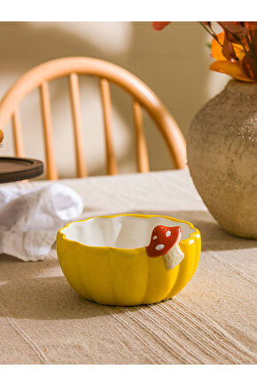 Karişik Mantar Desenli Seramik Kase 15 cm