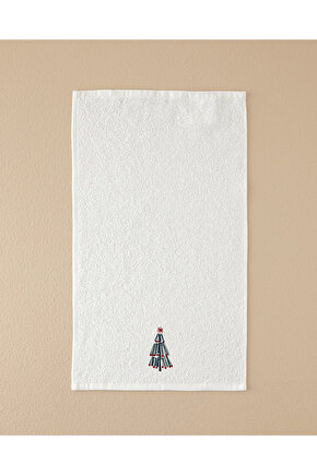 Funny Pine Pamuklu Nakışlı El Havlusu Ekru