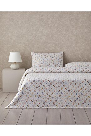 Pear Garden Baskılı Çift Kişilik King Size Pike Takımı 200x220 cm Yeşil