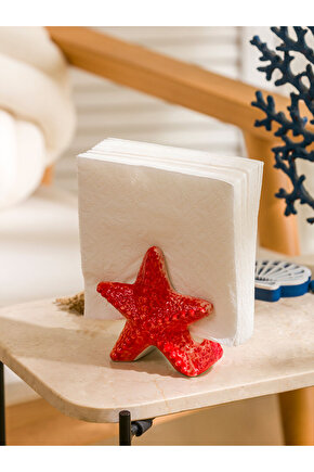 Mercan Yıldız Figürlü Seramik Peçetelik 11 cm