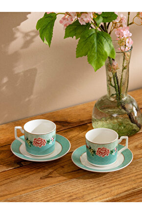 Shining Storedan Işıltılı Seçimler | Baskılı 2 Kişilik Porselen Kahve Fincan Takımı 110 ml