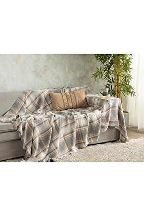 Agata Koltuk Örtüsü 170x250 Cm Gri - Bej