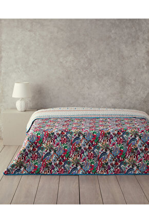 Flower Frenzy Tek Kişilik Çok Amaçlı Örtü Mor