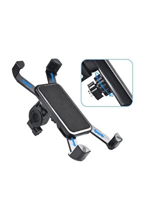 Bisiklet Motosiklet Ayarlanabilir Gidon Bağlantılı Telefon Tutucu Siyah