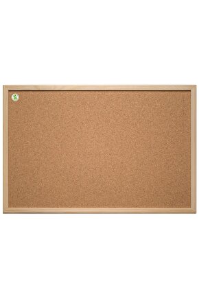 Doğal Ahşap Çerçeve Mantar Pano 30x45 Cm