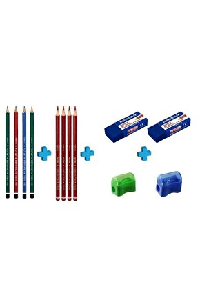 Kalem Seti ( 4 Adet Kurşun-4 Adet Kırmızı Kalem- 2 Adet Silgi-2 Adet Kalemtraş )