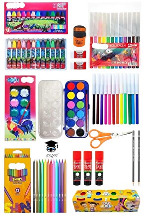 Kreş Anasınıfı Anaokulu Okul Kırtasiye Seti Okula Dönüş Seti 14 Parça Okul Seti