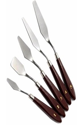 Metal spatula Resim Spatula Seti 5li, Yağlı Boya, Akrilik Boya, Tuval Için Metal Spatula 5li