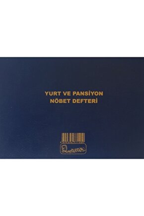 Yurt Ve Pansiyon Nöbet Defteri Cilt Kapak