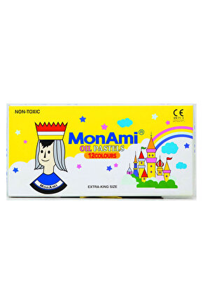 Mon-ami Pastel Boya Karton Kutu Köşeli 12 Renk