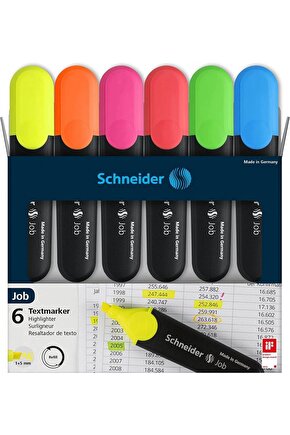 Job 150 Neon Fosforlu Kalem 6lı Set Orijinal Kutulu  115096