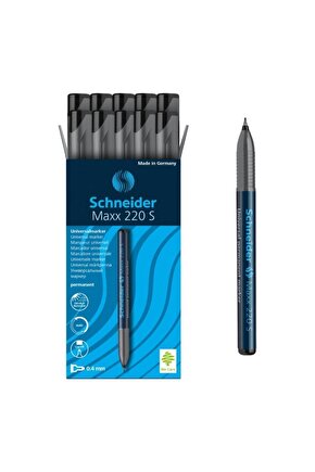 Maxx 220 S 0.4 Mm Asetat Kalemi Siyah 10 Lu