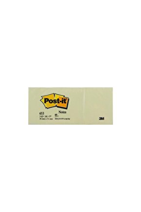Post-it Yapışkanlı Not Kağıdı 3 Blok 100 Yaprak 38x51 Sarı 653
