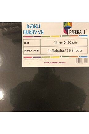 Renkli Mukavva 35x50 Cm Siyah 1,0 Mm 36 Lı (1 Paket 36 Adet)
