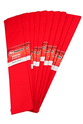 Krapon Kağıdı Kırmızı Renk 10lu, 1,5mt X 50cm