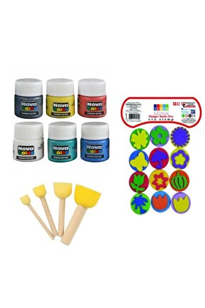 Parmak Boyası Seti Pon Pon Fırçalı Baskı Kalıplı