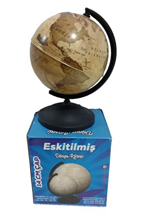Eskitilmiş Dünya Küresi 14cm