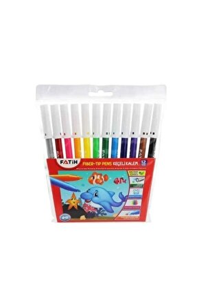 Slim Keçeli Boya Kalemi Seti 12 Renk