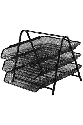 ESLEM EVRAK RAFI METAL 3 KATLI SİYAH