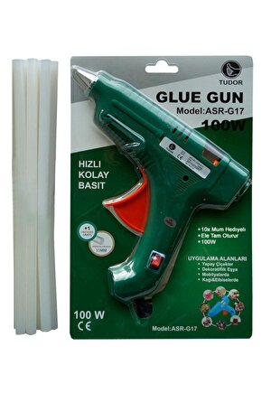 Sıcak Kalın 11 mm Silikon Tabancası 100 Watt Anahtarlı 10 Adet Silikon