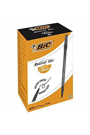 Round Stic Tükenmez Kalem Yağ Bazlı 1,0 Mm Medium Uç Siyah (60 Lı Kutu) 962665