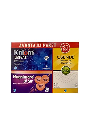 Krılom Omega3 50 Kapsül Allday 60 Tab Osende D3k2 20 ml Avantajlı Paket