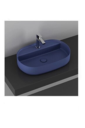 Infinity Batarya Delikli Tezgah Üstü 60 Cm Lavabo Mavi Extra 10nf65060