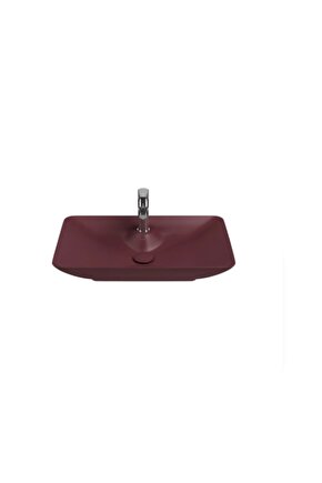 Sistema Y Clear Tezgah Üzeri Lavabo 65 Cm Rustik Bordo Extra Dekorsuz 10sy50065