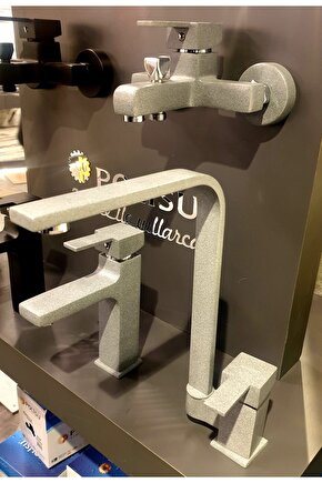 Grı Granit Newstyle L Tipi Eviye Bataryası Nws682gr