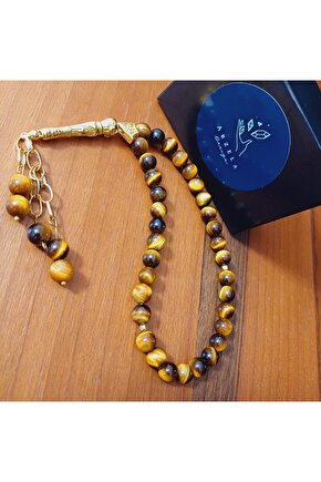 Doğal Taş Kaplan Gözü Erkek Tesbih 33 Lü