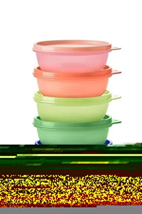 Şeker 300 ml Buzdolabı Saklama Ve Servis Kabı 5 li Set  5 Renk Yeni