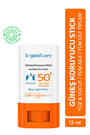 Güneş Koruyucu Stick Spf 50 Bebek Çocuk Yetişkin 12 ml